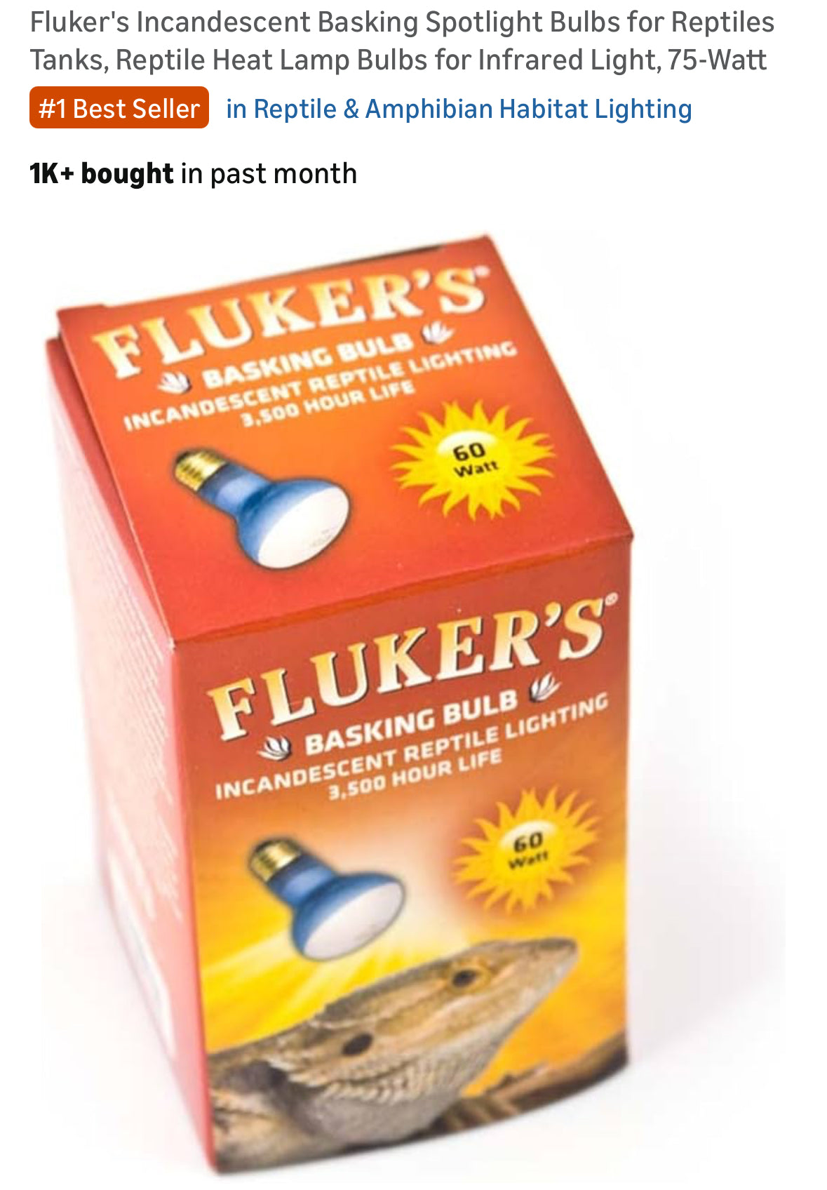 Fluker’s 60 watt Basking Bulb