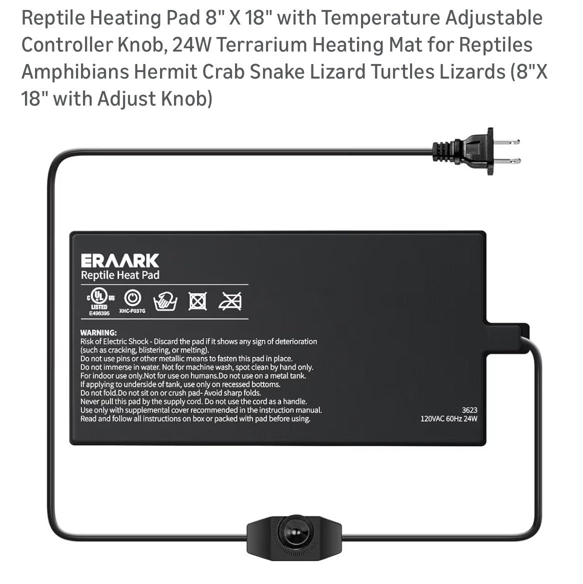 Adjustable Reptile heat pad