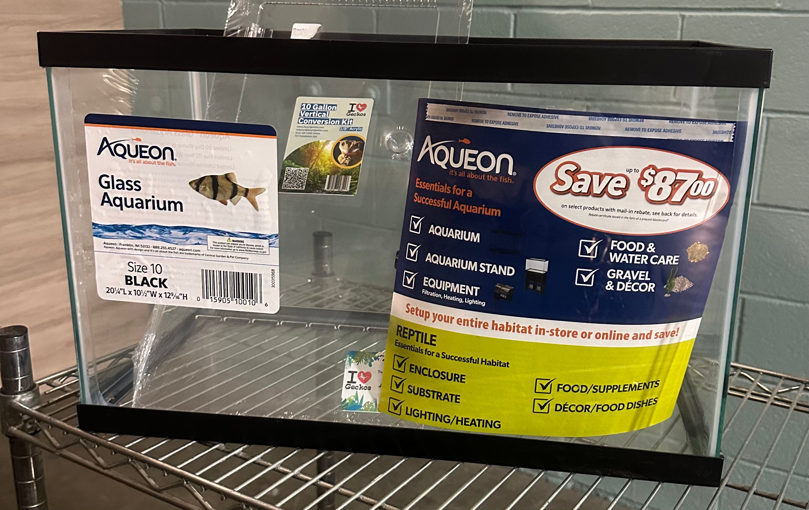 10 gallon glass aquarium