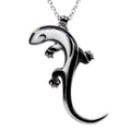 Tribal Lizard Pendant Necklace Stainless Steel Black